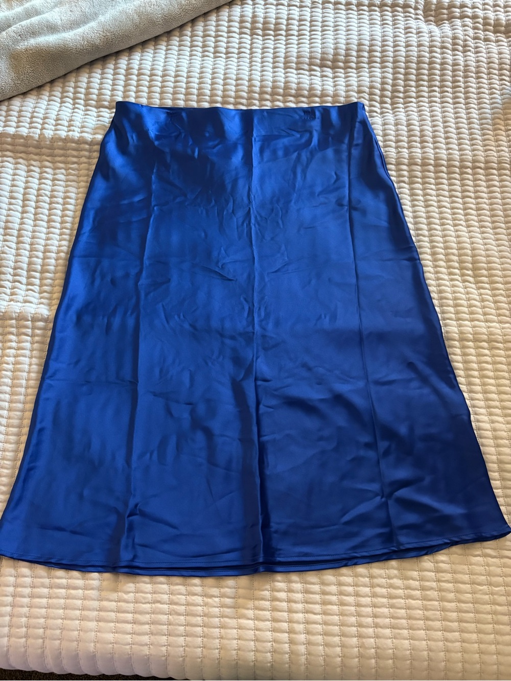 Nordstrom Royal Blue Satin Midi Skirt